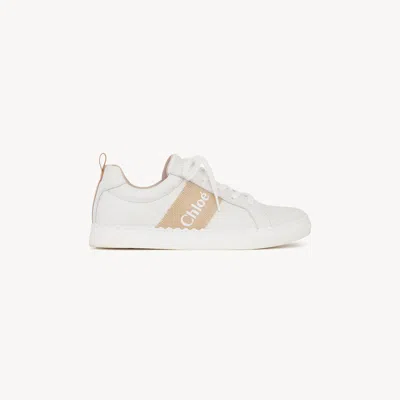 Chloé Baskets Basses Lauren Femme Beige Taille 29 100% Cuir De Veau