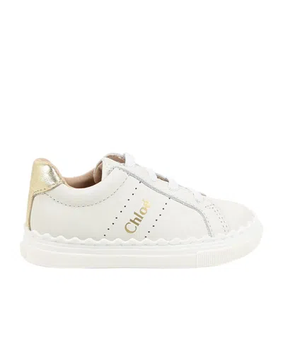 Chloé Lauren Round-headed Sneakers In White