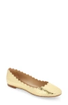 Chloé Woman Ballet Flats Gold Size 7 Leather In 9da Gold