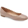 Chloé Lauren Nappa Leather Ballet Flats In Pink