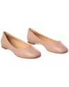 Chloé Chloe Lauren Scalloped Leather Ballerina Flat