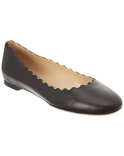 CHLOÉ CHLOE LAUREN SCALLOPED LEATHER BALLERINA FLAT