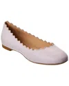 Chloé Chloe Lauren Scalloped Leather Ballerina Flat In Pink