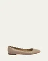Chloé Lauren Scalloped Leather Ballet Flats