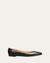 Chloé Lauren Nappa Leather Ballet Flats In Black