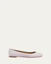 CHLOÉ LAUREN SCALLOPED LEATHER BALLET FLATS