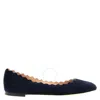 Chloé Chloe Lauren Scalloped Suede Ballet Flats