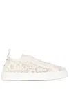 Chloé Lauren Scalloped Leather-trimmed Lace High-top Sneakers