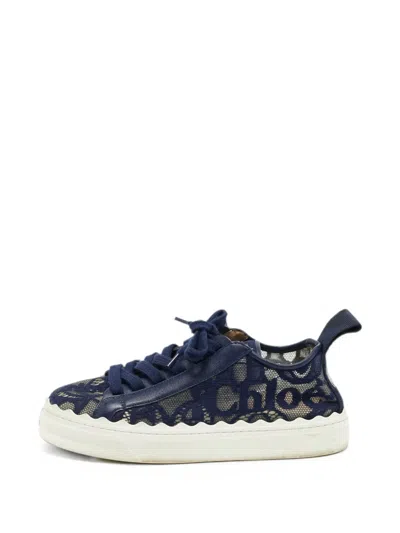 Pre-owned Chloé Lauren Sneakers In Blue