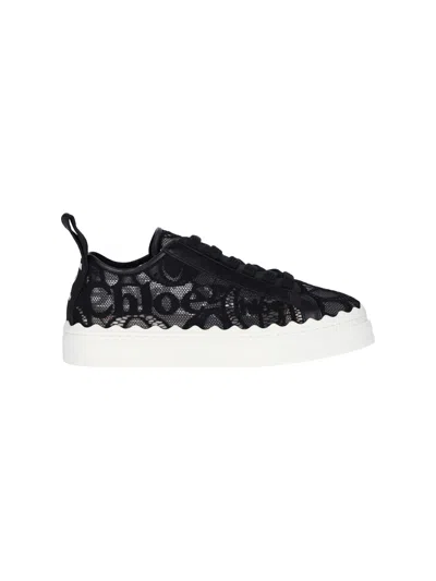 CHLOÉ LAUREN SNEAKERS IN BLACK SUEDE