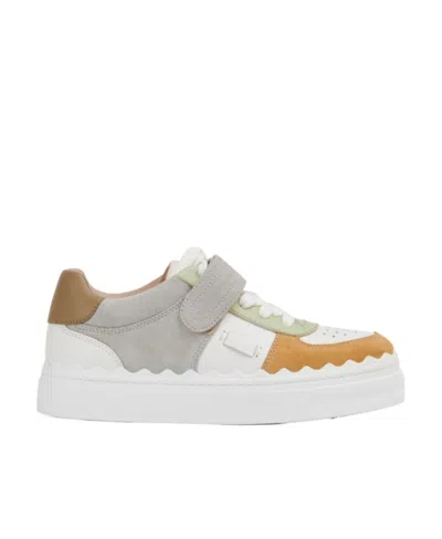 Chloé Lauren Velcro Sneakers In White