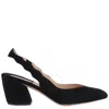 Chloé Chloe Laurena Suede Slingback Pumps In Black