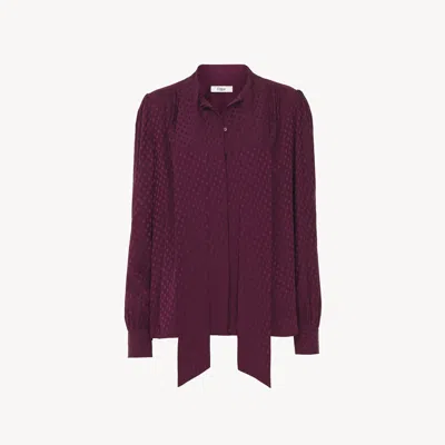 Chloé Blouse Lavallière En Jacquard De Soie Femme Rose Taille 34 100% Soie, Pinctada Maxima, Farmed, Coo A In Pink