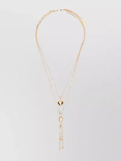 Chloé Layered Necklace Set Heart Pendant Adjustable In Gold