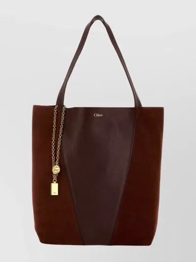 Chloé Leather And Suede Spin Shopping Bag