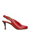 Chloé Womens Chloe Andrea Slingback Leather Heeled Pumps In Red