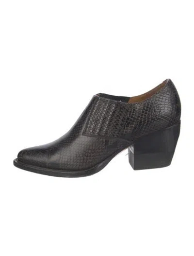 Pre-owned Chloé Leather Animal Print Boots In Black