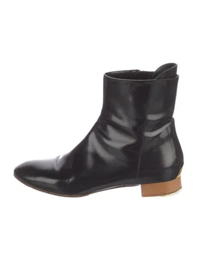 Pre-owned Chloé Leather Ankle Boots In Black
