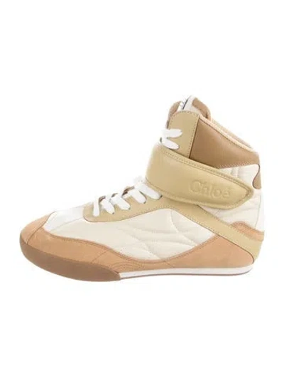 Pre-owned Chloé Leather Athletic Sneakers In Gold