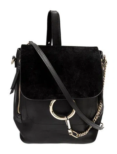 Pre-owned Chloé Leather Backpack In Black