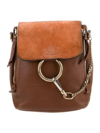 Pre-owned Chloé Leather Backpack In Brown