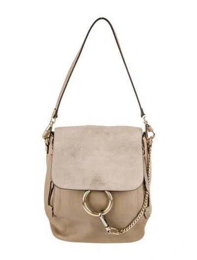 Pre-owned Chloé Leather Backpack In Neutral