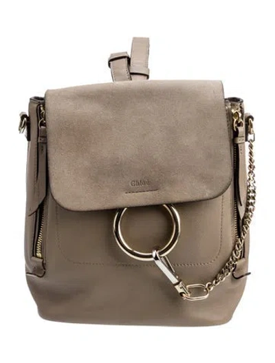 Pre-owned Chloé Leather Backpack In Neutral