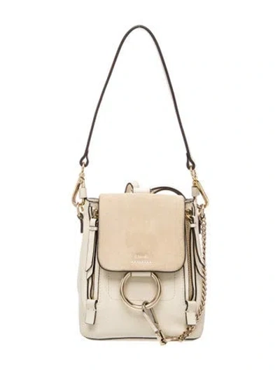 Pre-owned Chloé Leather Backpack In Neutral