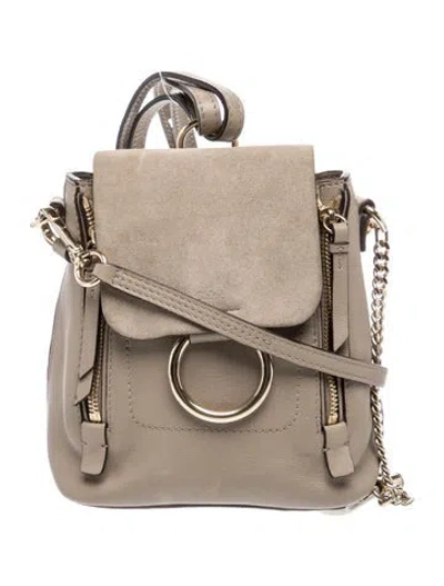 Pre-owned Chloé Leather Backpack In Neutral