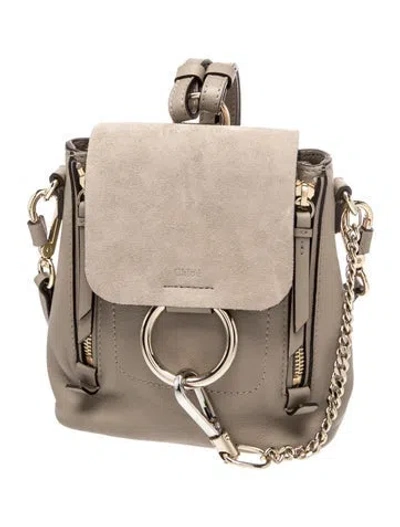 Pre-owned Chloé Leather Backpack In Neutral