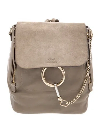 Pre-owned Chloé Leather Backpack In White