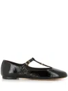 Chloé Marcie Mary-jane Python Print Leather Ballet Flats In Black