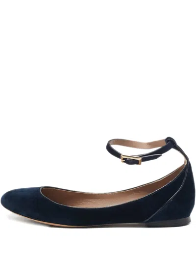Pre-owned Chloé Leather Ballet Flats In Blue