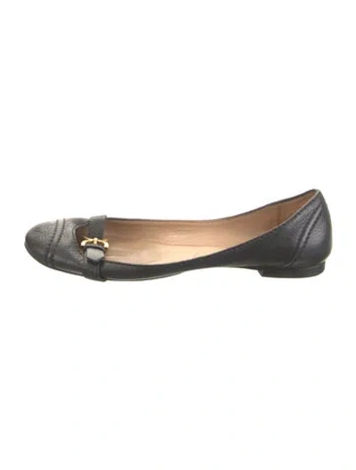 Pre-owned Chloé Leather Ballet Flats In Black