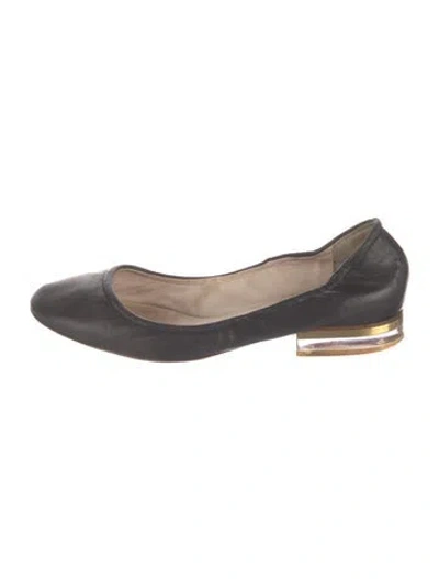 Pre-owned Chloé Leather Ballet Flats In Black
