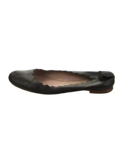 Pre-owned Chloé Leather Ballet Flats In Black