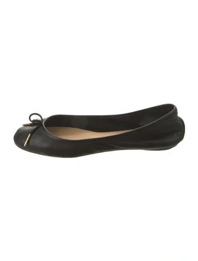 Pre-owned Chloé Leather Ballet Flats In Black