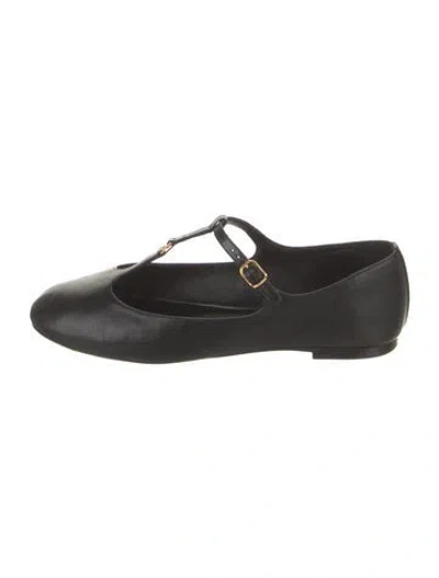 Pre-owned Chloé Leather Ballet Flats In Black
