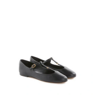 Chloé Chloe Leather Marcie Ballerina Flats In Black
