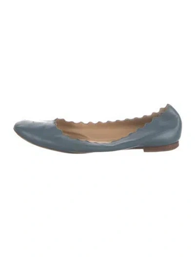 Pre-owned Chloé Leather Ballet Flats In Blue