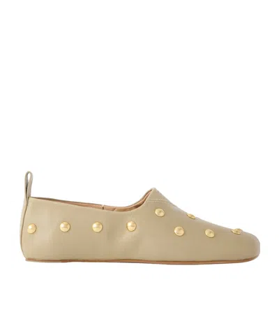 Chloé Leather Ballet Flats In Neutral