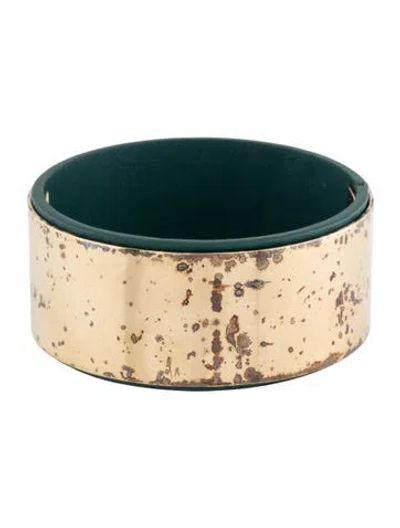 Pre-owned Chloé Leather Bangle Bracelet, 8" In Green