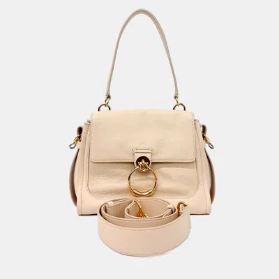 Pre-owned Chloé Leather Beige Tess Day Bag Small In Sand