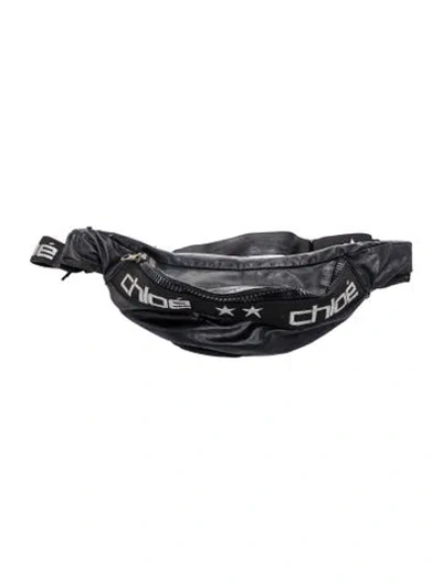 Pre-owned Chloé Leather Belt Bag Vintage In Black