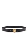 Chloé Horse Medal Leather Belt In Black