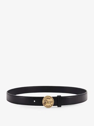 Chloé Leather Belt In Black