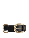 Chloé Anita Belt In Leather And Brass In Black