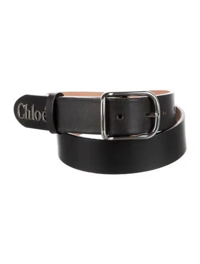 Pre-owned Chloé Leather Belt In Black