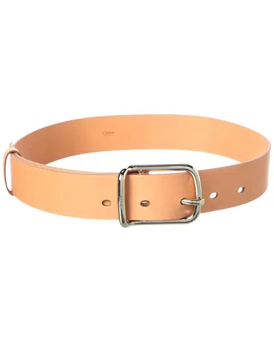 Chloé Leather Belt In Neutral