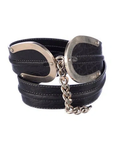 Pre-owned Chloé Leather Belt Kit In Black
